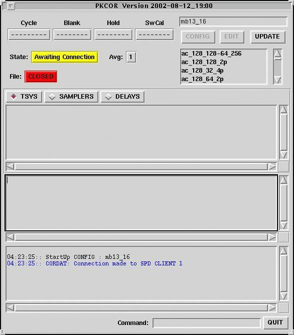 PKCOR GUI at startup